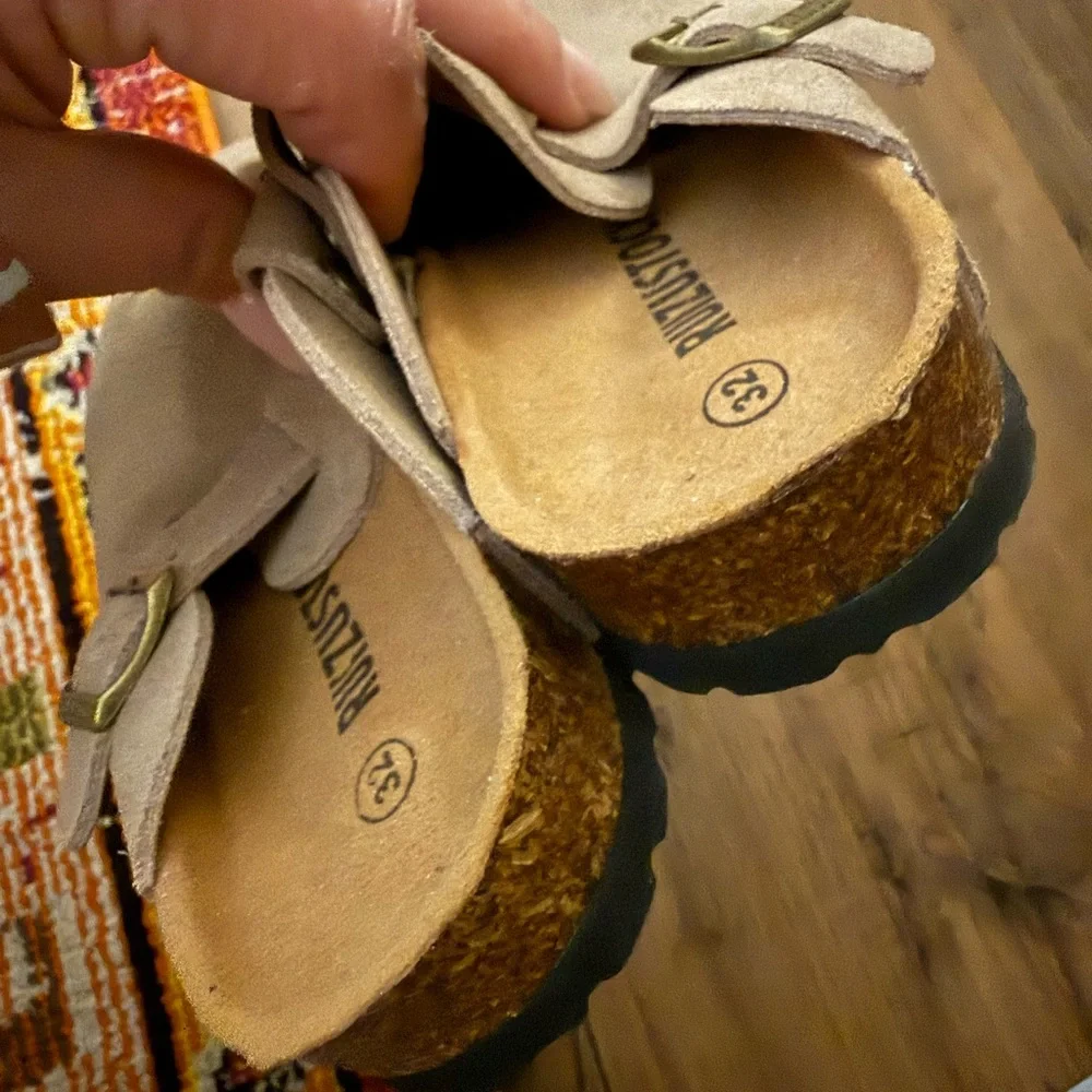 RUZUS Suede Slip-On Clog Mules in Light Taupe